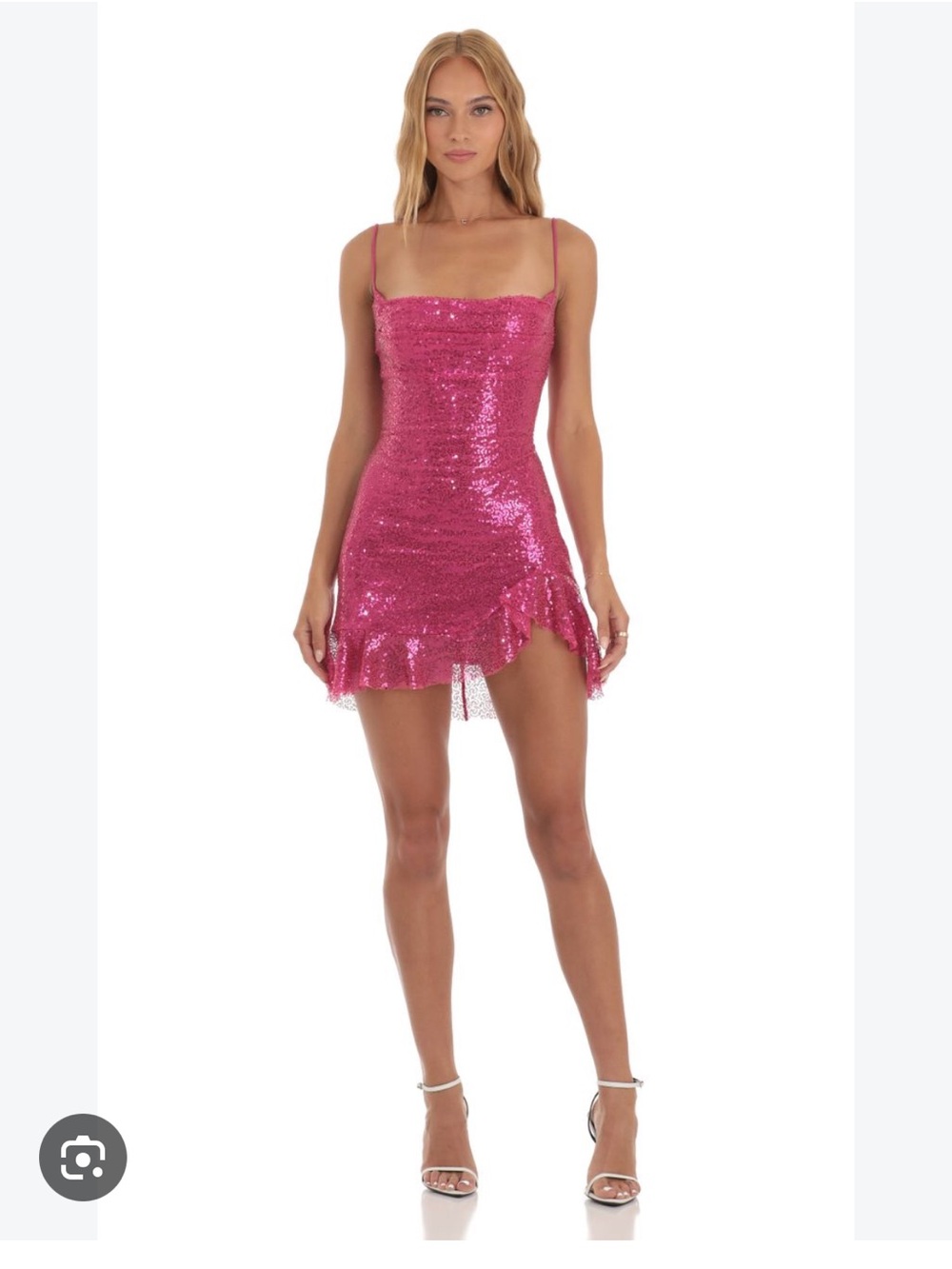Lucy in the Sky Hot Pink Sequin Mini Dress M